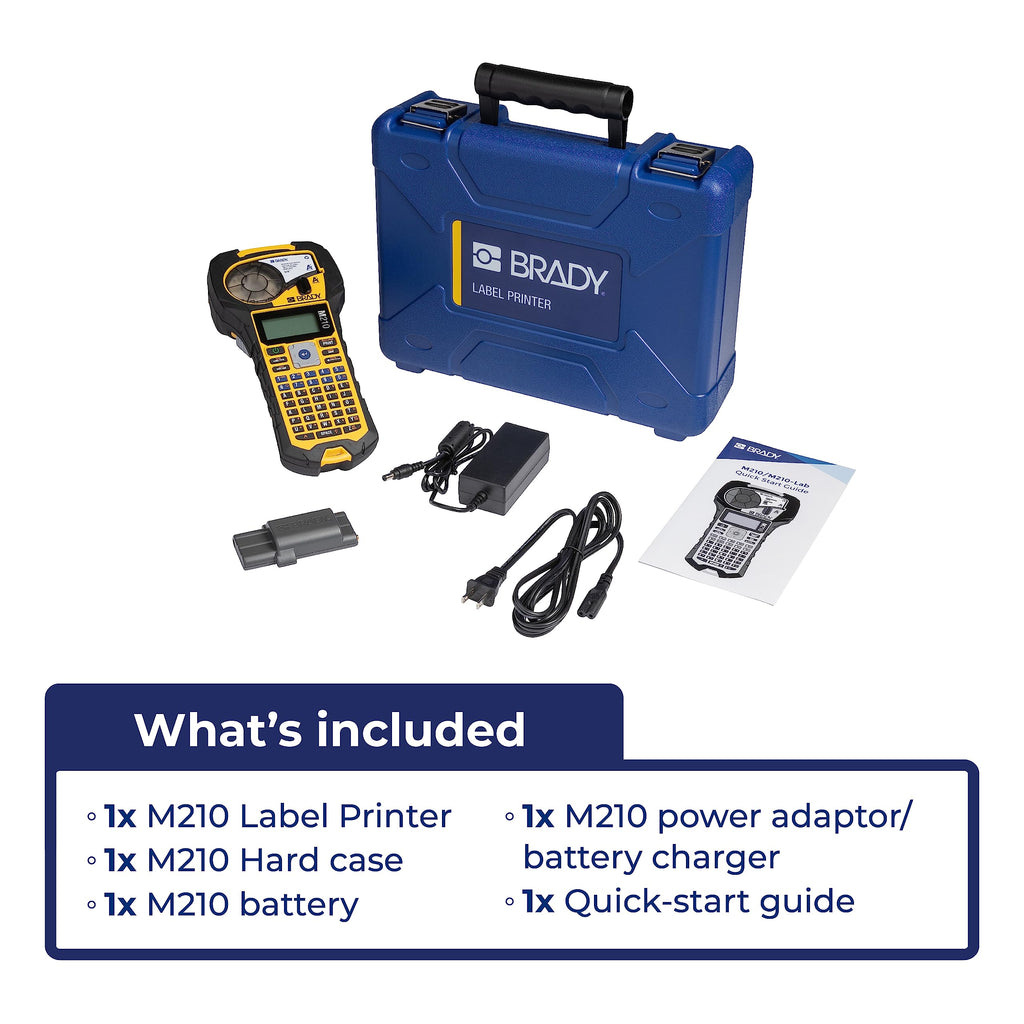 M210 Portable Label Printer Kit M210-KIT Yellow Black Compact Handheld Label Maker Solution