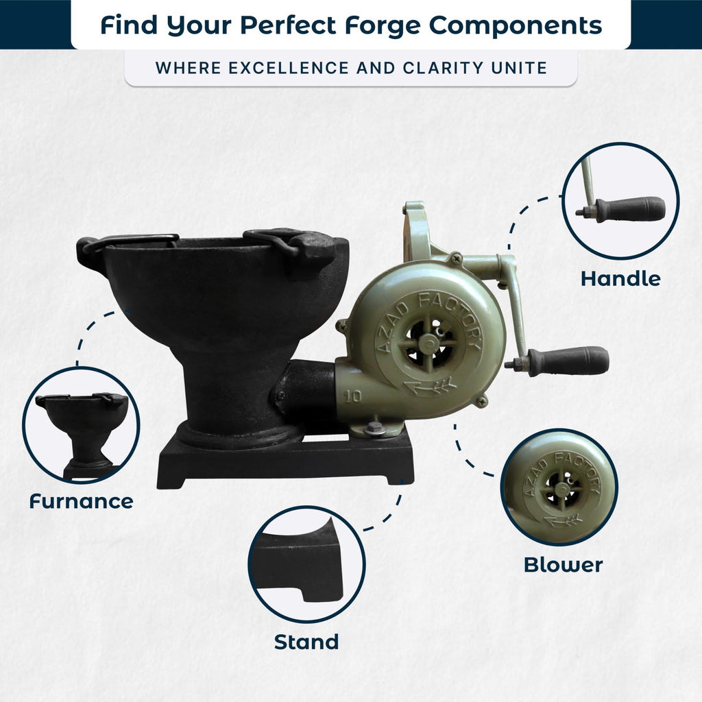 Portable DIY Blacksmith Forge with Hand Blower for Knife Making Metalwork and Heat Treating