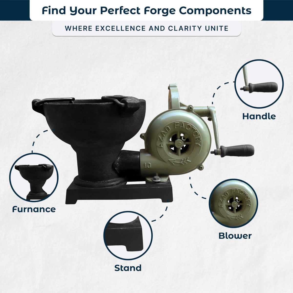 Portable DIY Blacksmith Forge with Hand Blower for Knife Making Metalwork and Heat Treating