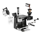 All in One Espresso and Coffee Maker 10 Cup Pot with Milk Frother for Home Cafe Latte Cappuccino