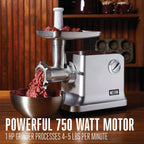 Electric meat grinder and sausage stuffer #12 heavy duty kitchen appliance for home commercial use