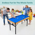 4 in 1 Multi Game Table 4x2 Folding Portable Ping Pong Air Hockey Pool Billiards Shuffleboard with Accessories