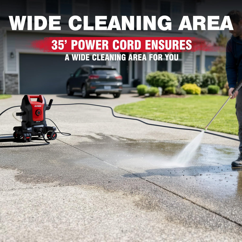 Electric Pressure Washer 2800 Max PSI 1.7 Max GPM Follow Me Portable Power Cleaner for Home Car Patio