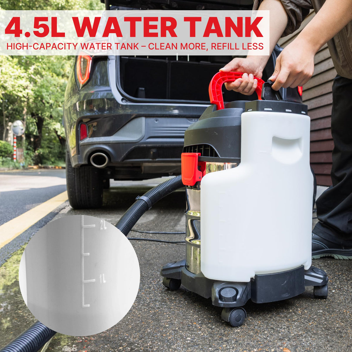 Wet Dry Upholstery Shampoo Vacuum Cleaner, 5 Gallon, 4.5 Peak HP, 3-in-1
