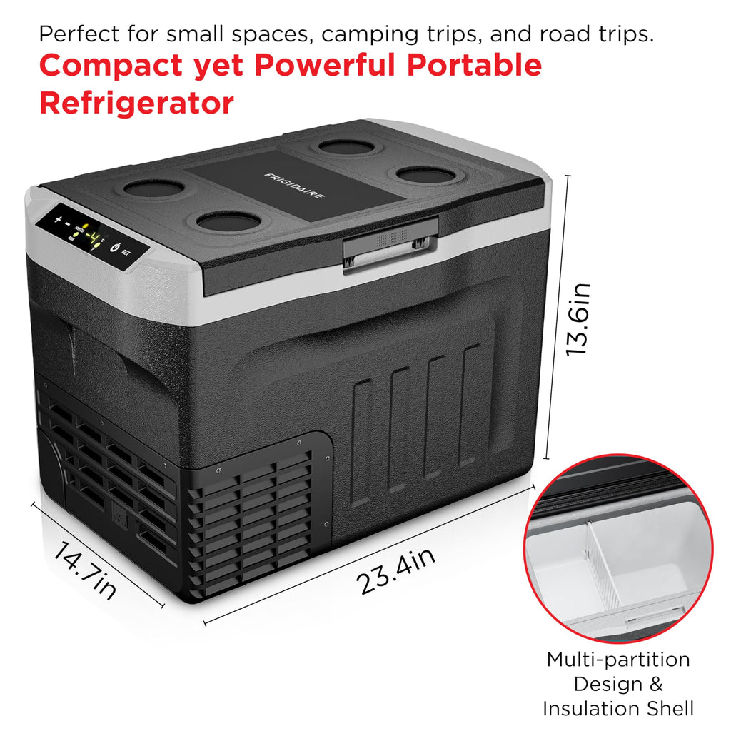 2 in 1 Portable Compact Compressor Fridge Freezer Dual Voltage 12V 24V DC 110 to 240V AC 21qt for Car Camping