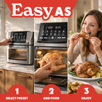 Air Fryer 14 Qt Rotisserie Oven with Window Stainless Steel Large Capacity for Family Meals
