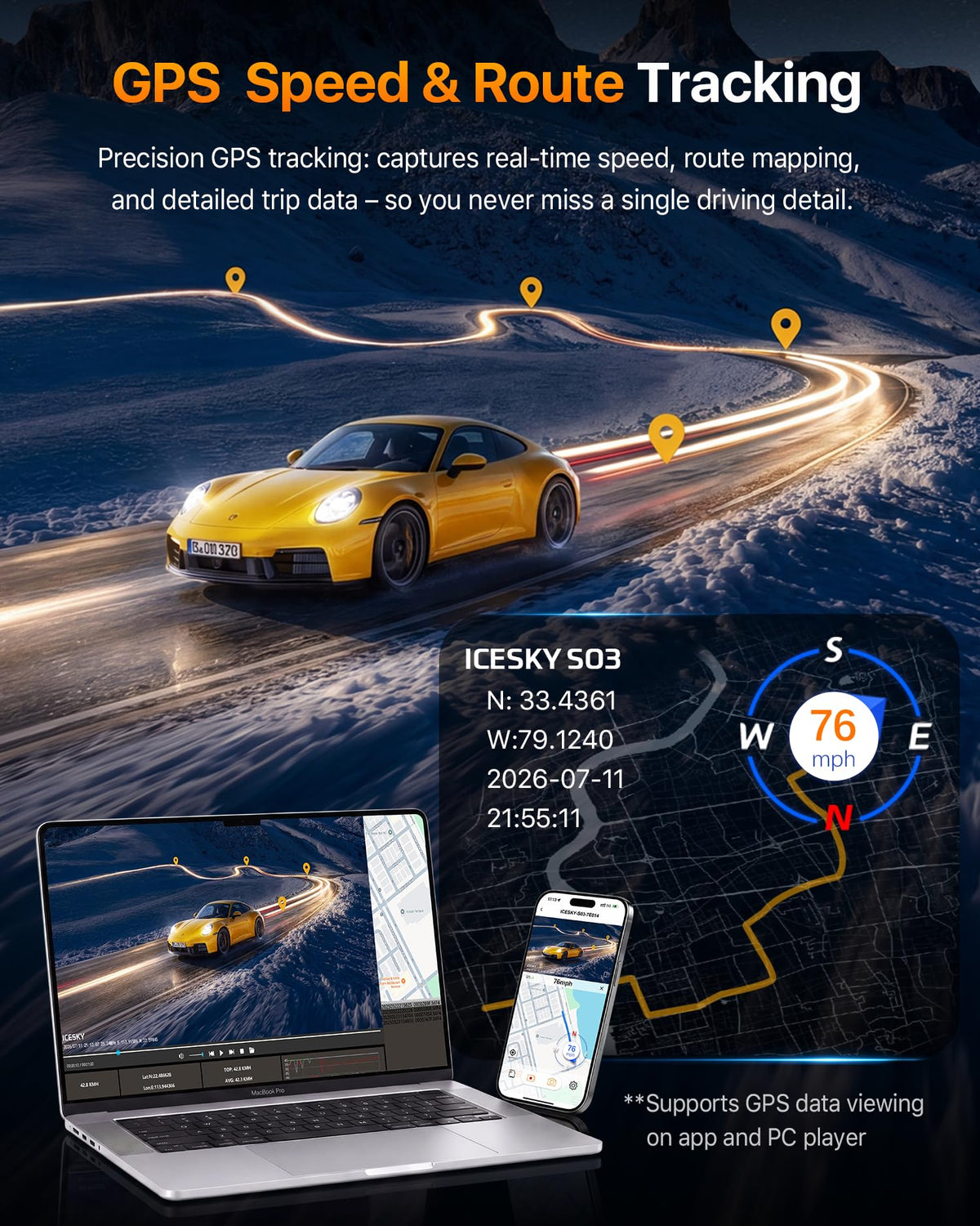 4K Dash Cam Front and Rear Left Right with GPS 20MB per Second WiFi 6 Car Camera Video Recorder