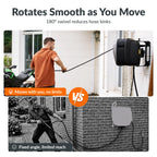 65 FT Retractable Wall Mount Pressure Washer G20B Heavy Duty Hose Reel System for Outdoor Cleaning