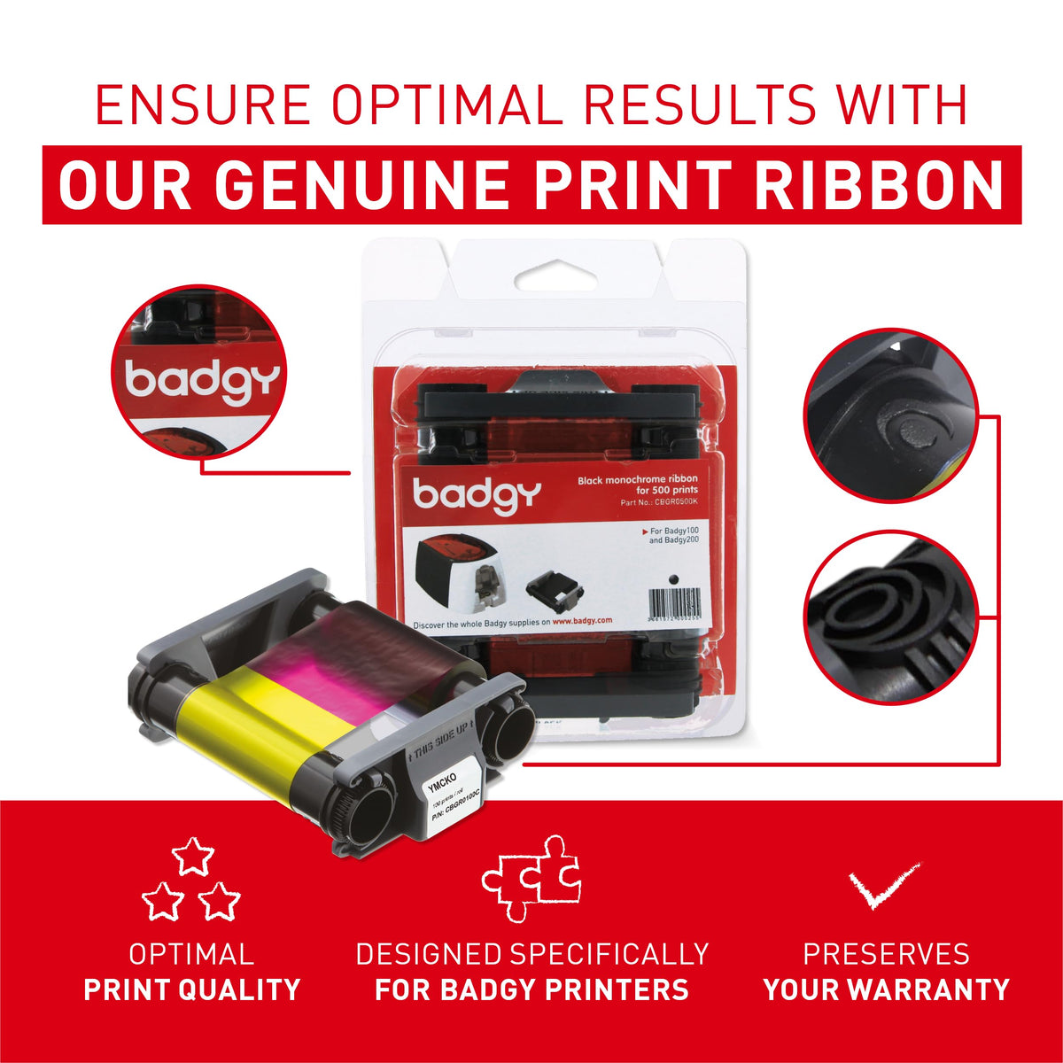Badgy200 Plastic Card Printer with Badge Studio Plus ID Design Software Full Color Custom Tamper Proof Badges