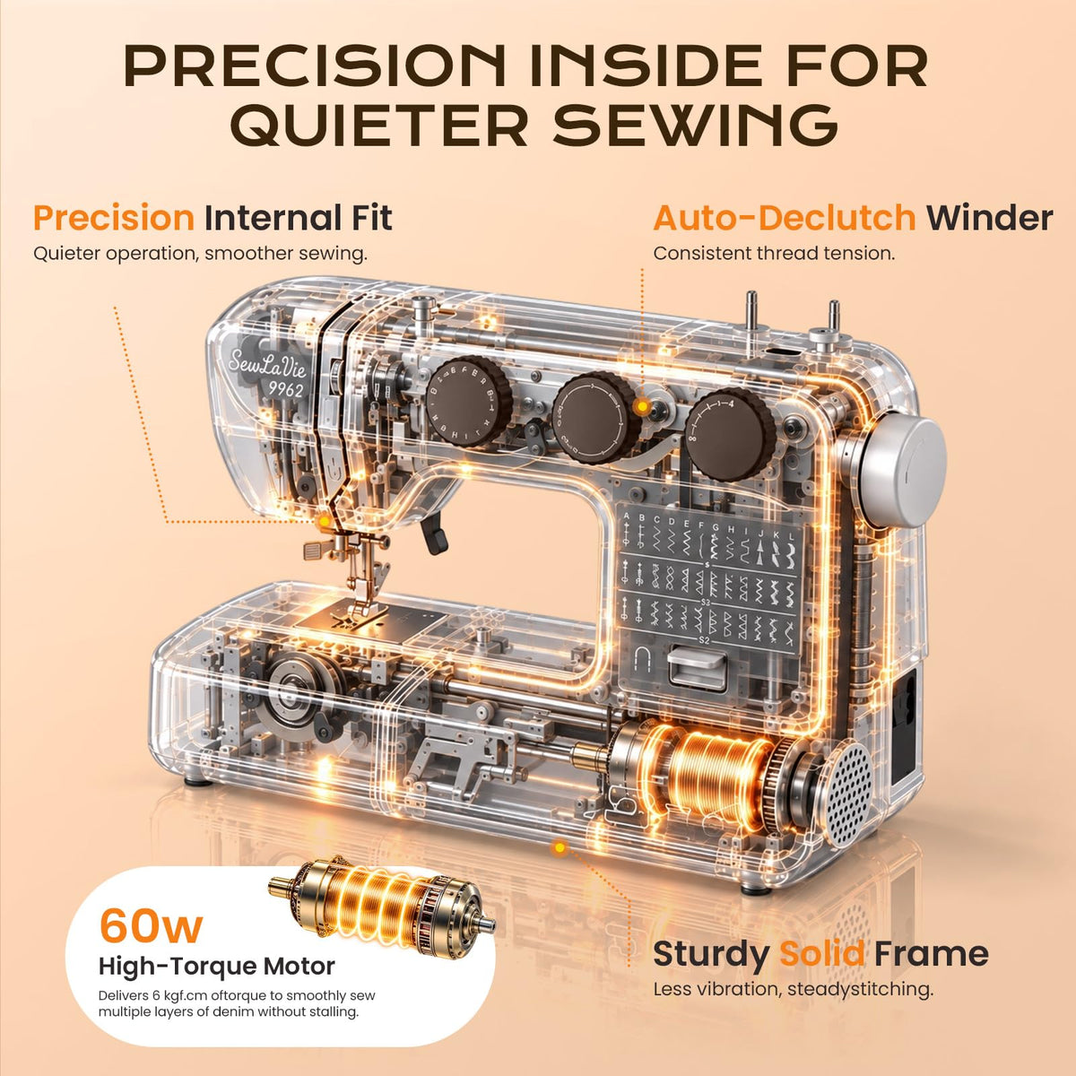 996P Mechanical Sewing Machine with 36 Built in Stitches for Beginners Household Daily Sewing