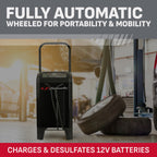 Wheeled 6A Car Battery Charger and Maintainer SC1364 for Automotive Cars Trucks SUVs and RVs