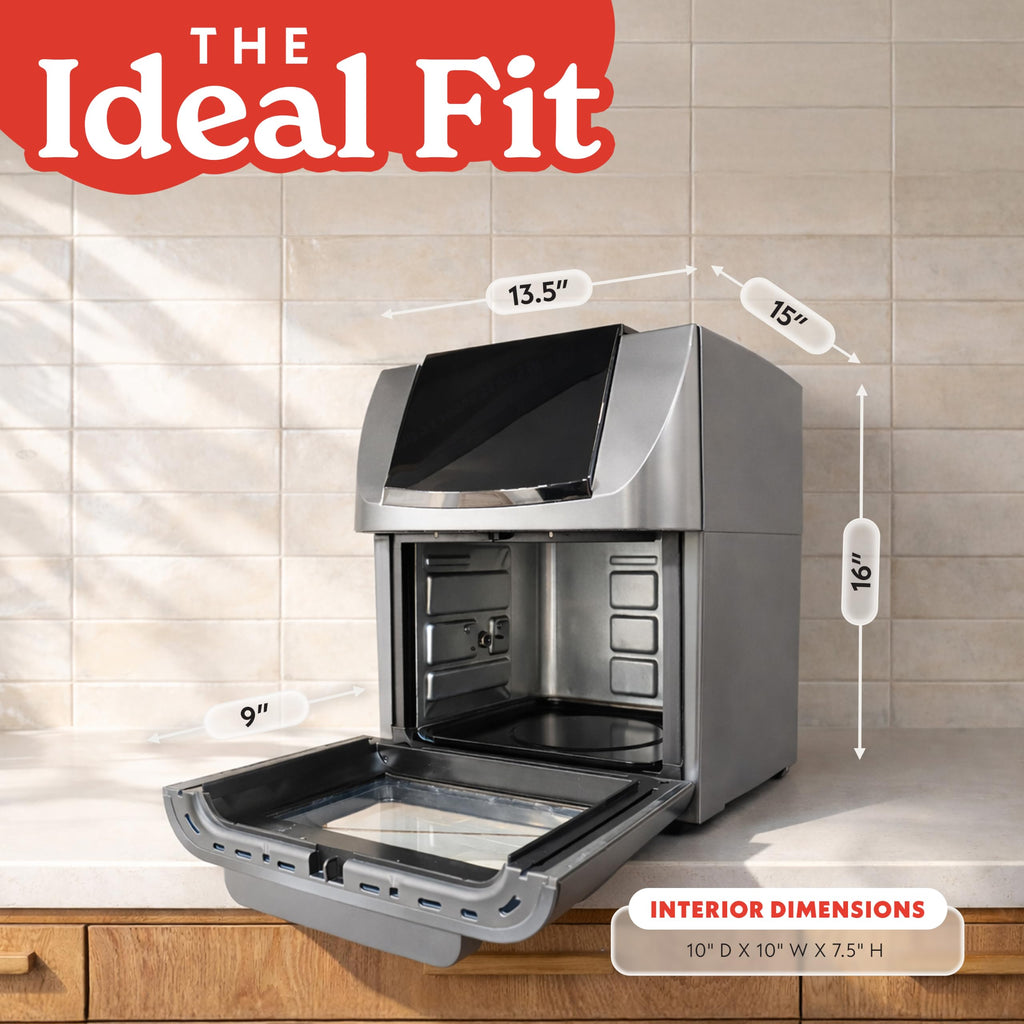 Air Fryer 14 Qt Rotisserie Oven with Window Stainless Steel Large Capacity for Family Meals