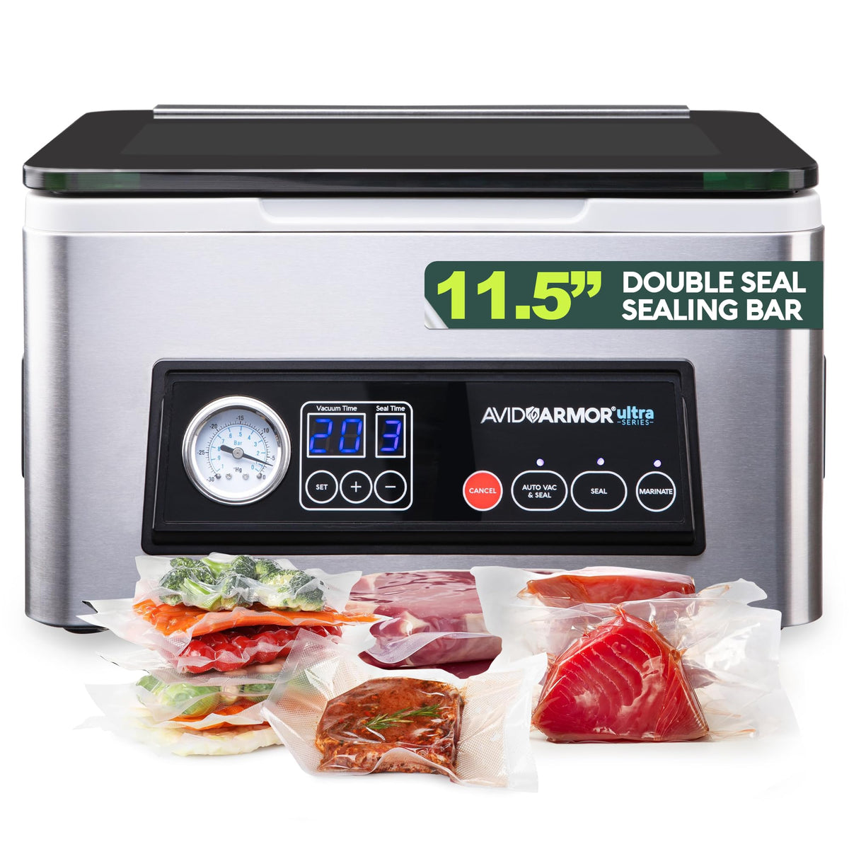 USV20 Chamber Vacuum Sealer Machine High Volume 11.5 Inch Commercial Vacuum Sealer for Food Packaging