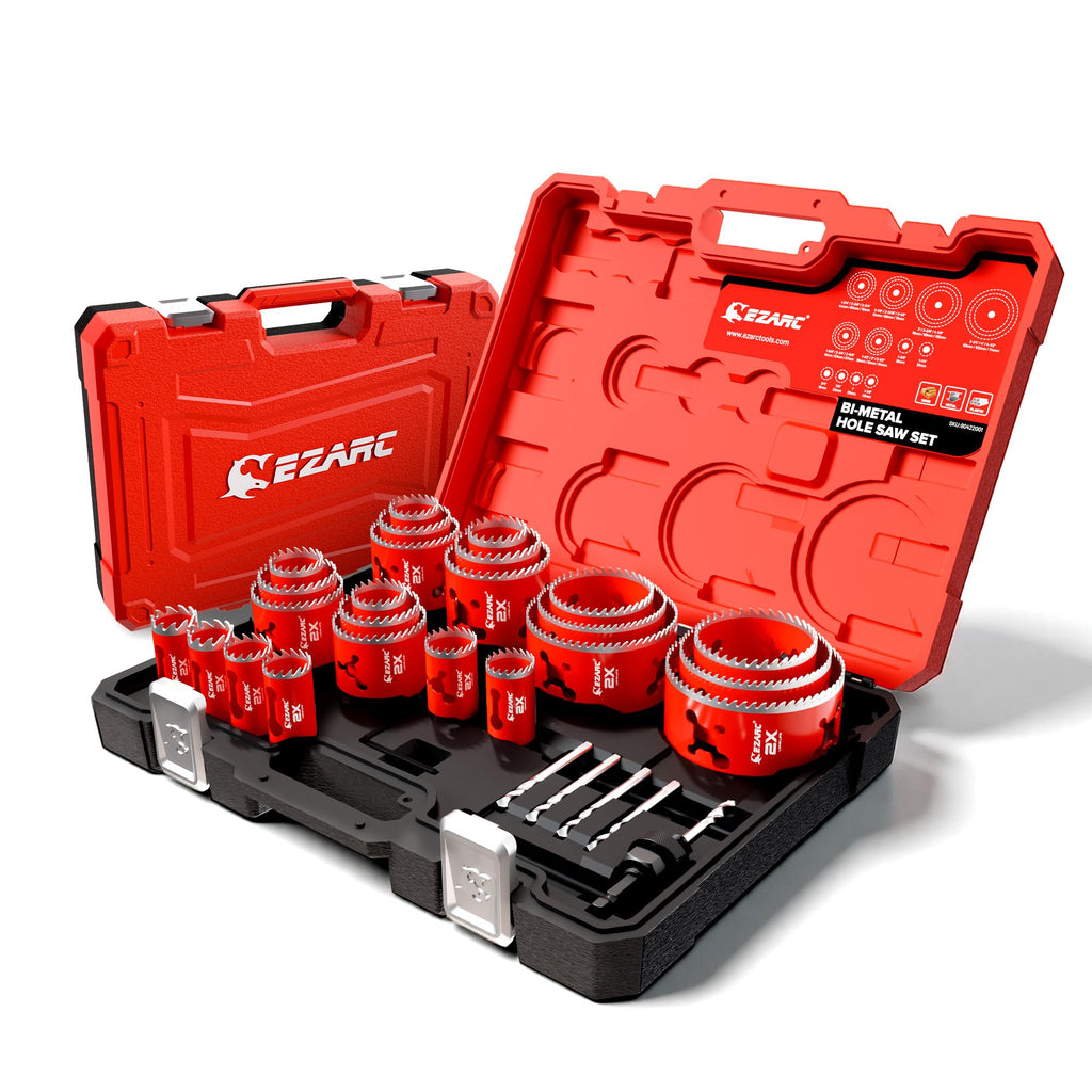 30Pcs Bi Metal Hole Saw Kit 0.75 to 4.5 Inch Cuts Multi Materials for Wood Metal Plastic Drywall