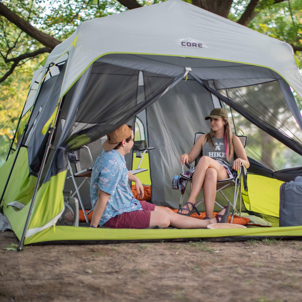 Instant cabin tent multi room portable pop up tent for 2 minute camp setup sleeps 9 people 14 x 9 ft 3 room