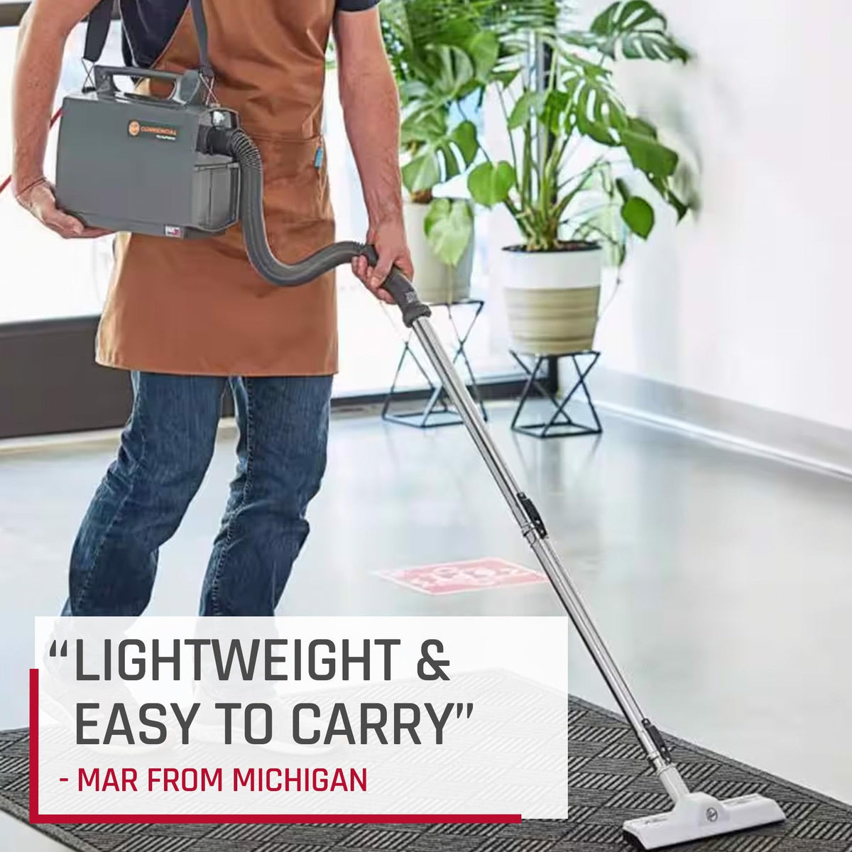 Commercial PortaPower Lightweight Canister Vacuum Cleaner for Home Office Car Detailing and Pet Hair