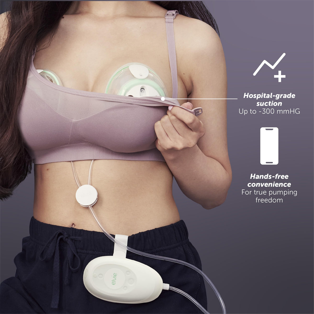 Stride app control breast pump hands free wearable ultra quiet electric 2 modes 10 settings 5oz