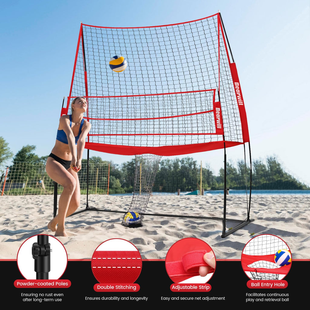 Volleyball Training Net Equipment 11x8FT Portable Volleyball Practice Net for Skills Training