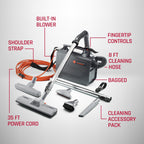 Commercial PortaPower Lightweight Canister Vacuum Cleaner for Home Office Car Detailing and Pet Hair