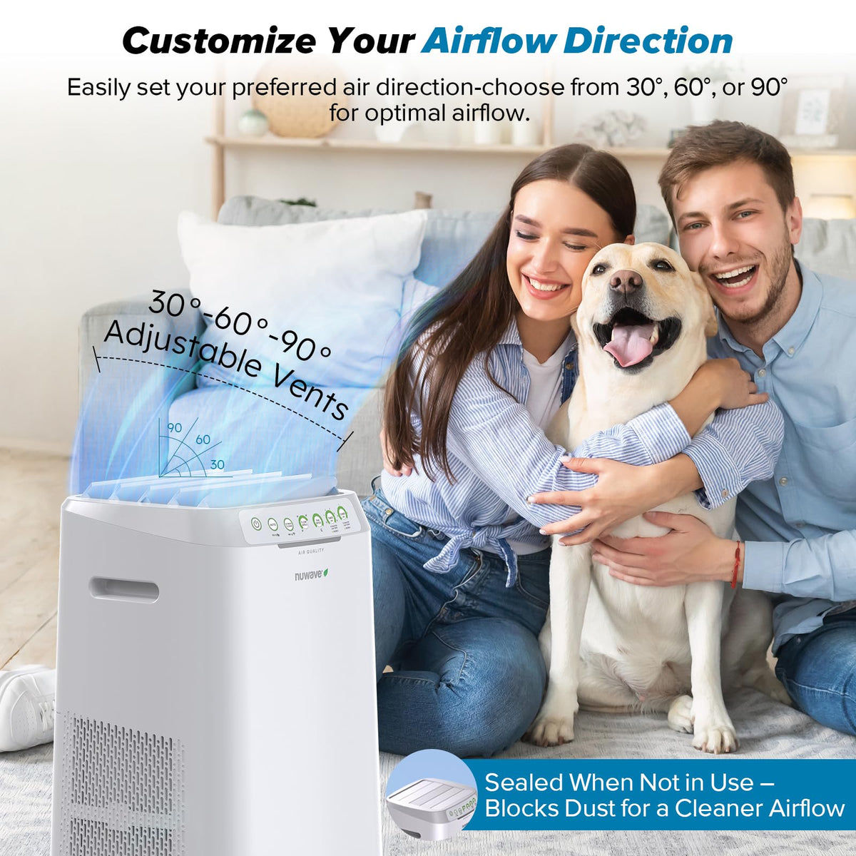 Forever Smart Air Purifier for Home with Never Replace Air Filter System and Smart Controls