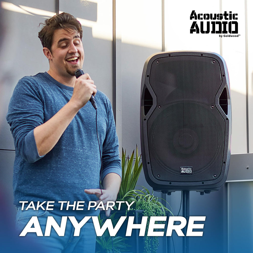 1000W Bluetooth PA Speaker with LED Lights Microphone and Stand Portable Wireless Sound System