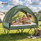 2 Person Cot Tent 4 in 1 Elevated Bed Combo with Air Mattress Portable Camping Outdoor Sleeping Solution