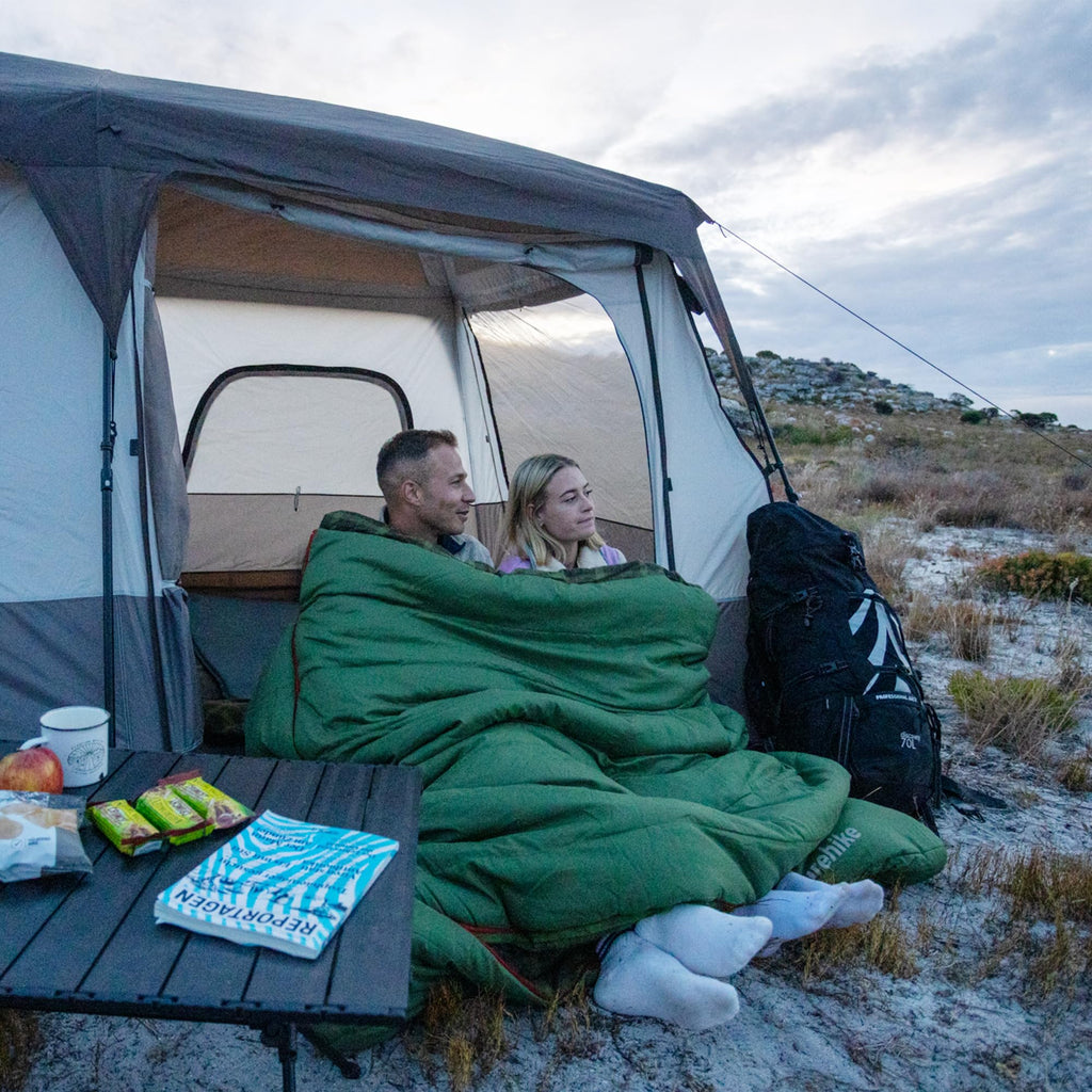 Double Sleeping Bag for Adults with Pillows for Couples and Family 2 Person Camping Hiking Outdoor