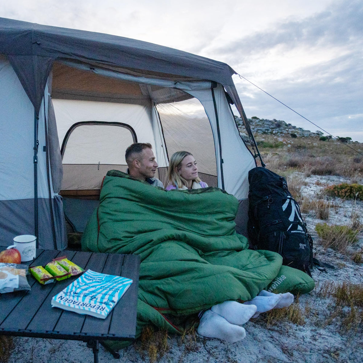 Double Sleeping Bag for Adults with Pillows for Couples and Family 2 Person Camping Hiking Outdoor