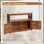 Acacia Wood Outdoor Storage Cabinet Waterproof Potting Table with Weather Resistant Brown Finish
