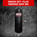 100 lb Powerhide Heavy Bag for Boxing MMA Muay Thai Durable Training Punching Bag 42x14 Home Gym