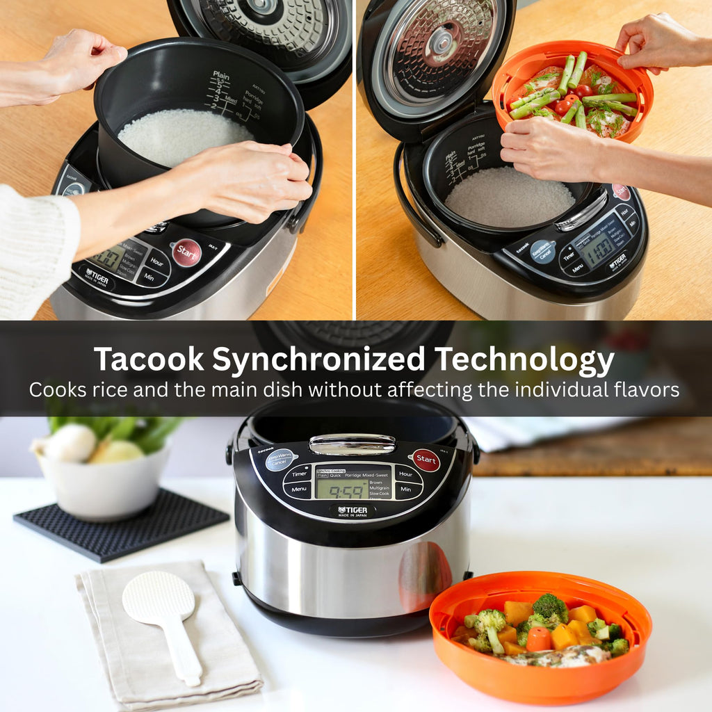 5.5 Cup Micom Rice Cooker and Warmer with Steamer Tray, JAX-T10U-K