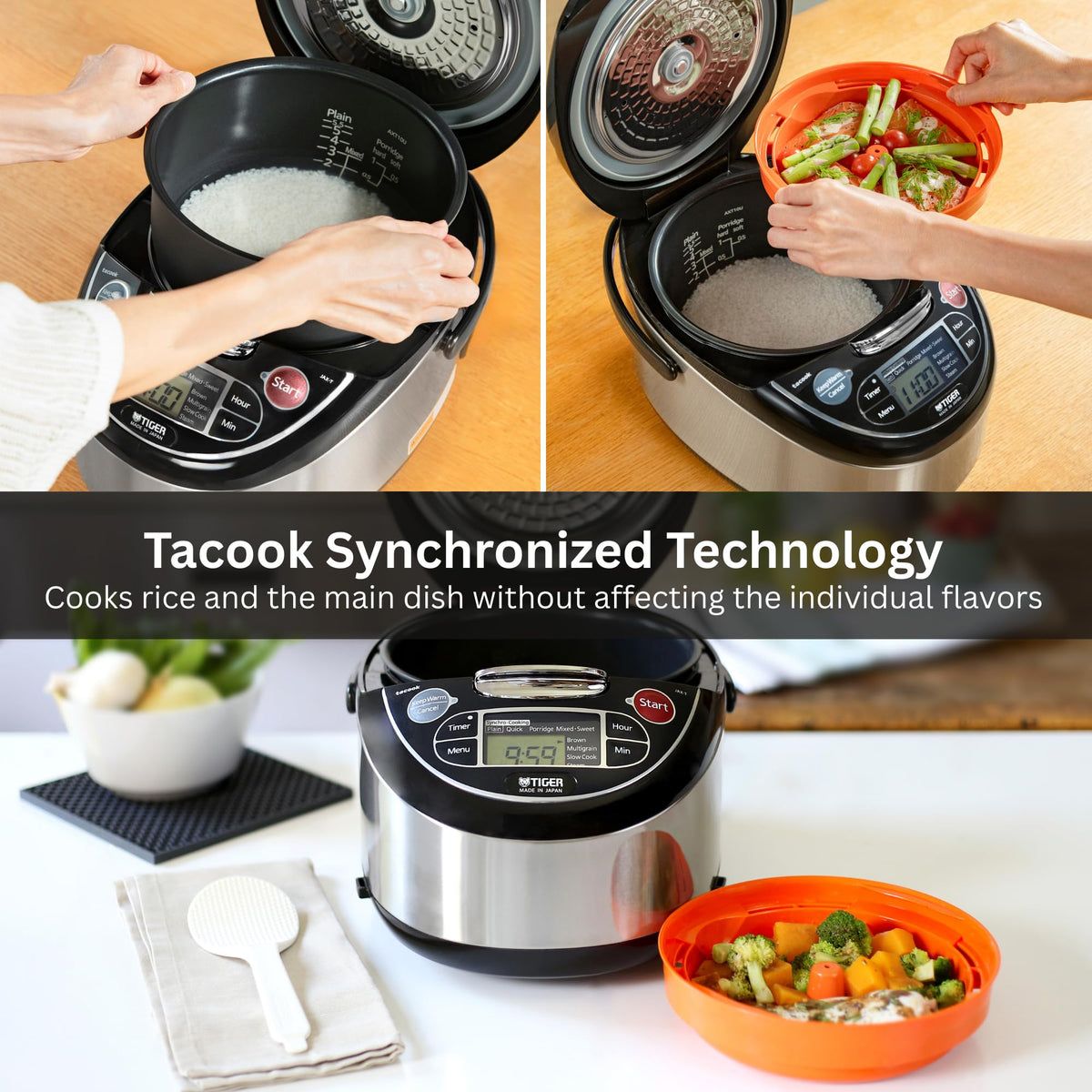 5.5 Cup Micom Rice Cooker and Warmer with Steamer Tray, JAX-T10U-K
