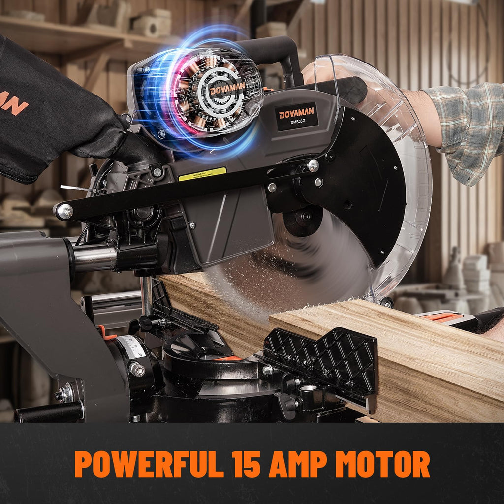 12 Inch Dual Bevel Sliding Compound Miter Saw 15 Amp Power Tool for Woodworking and DIY Projects