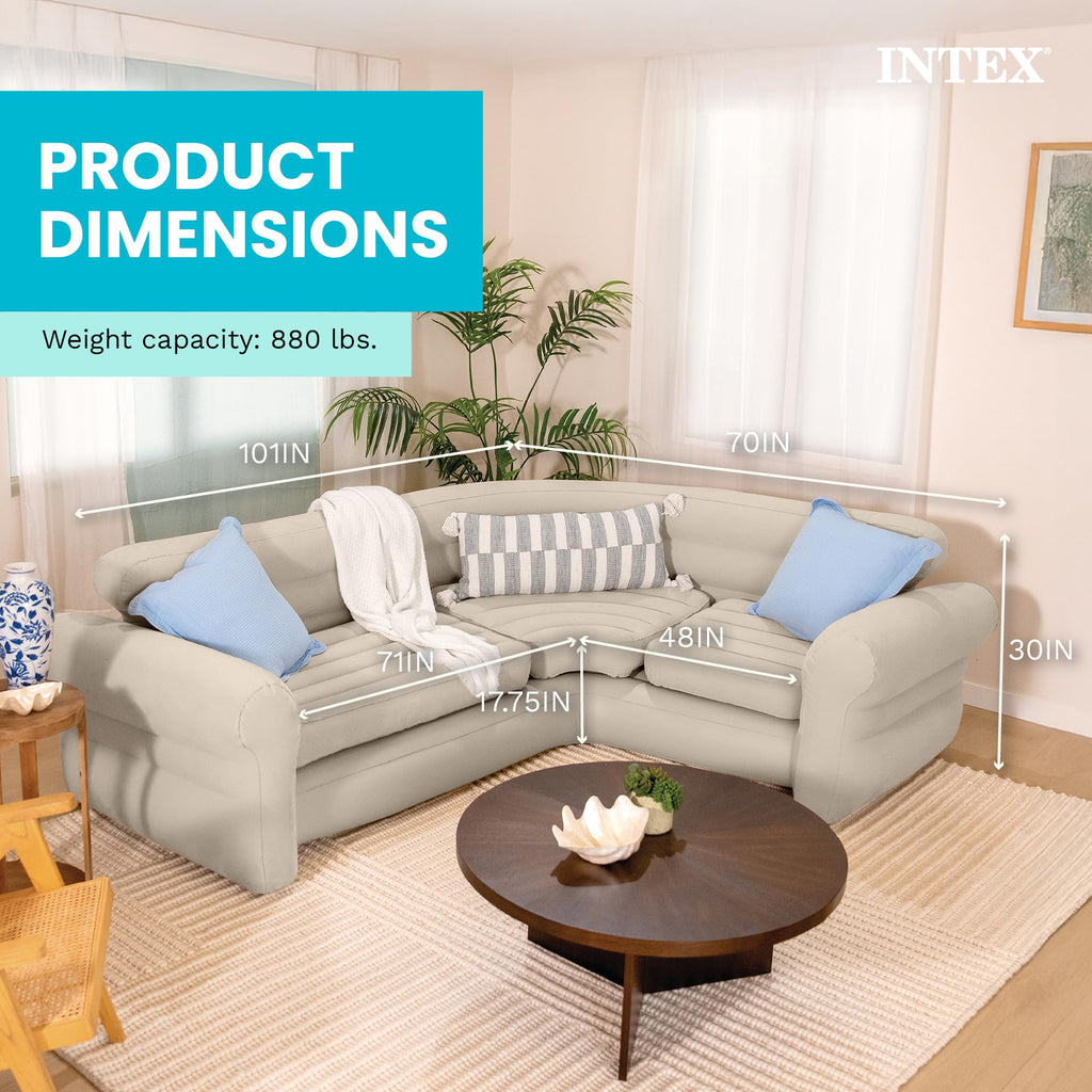 Inflatable Corner Sofa L Shaped Couch Family Lounge Living Room Indoor Outdoor Seating Furniture