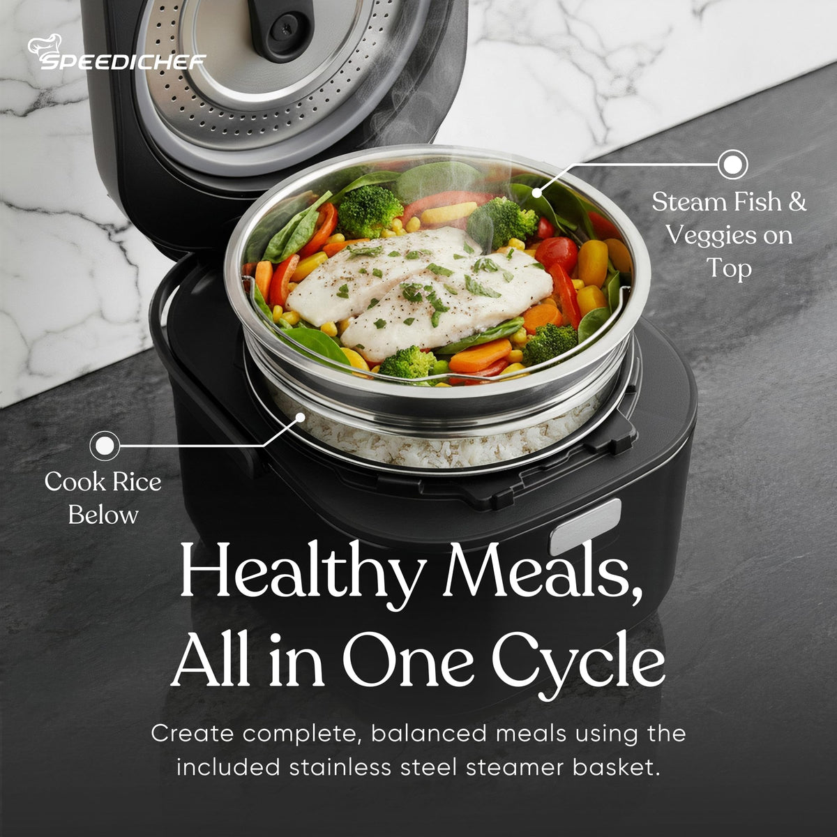 10 Cup Cooked Low Sugar Rice Cooker and Steamer Black Healthy Cooking Appliance for Home Kitchen