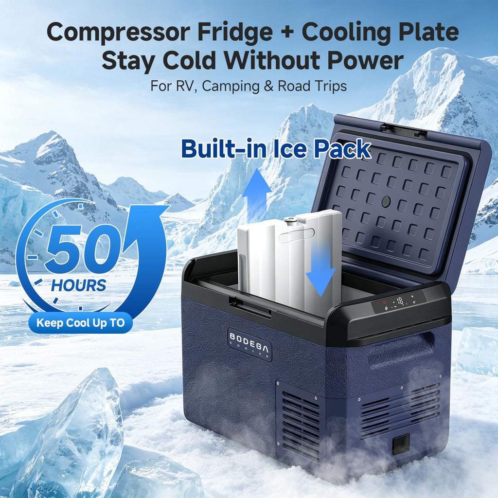 Car Refrigerator 26QT Portable Freezer IPX4 Waterproof Cooler Ultra Quiet Truck Camping Travel 12V 24V DC AC