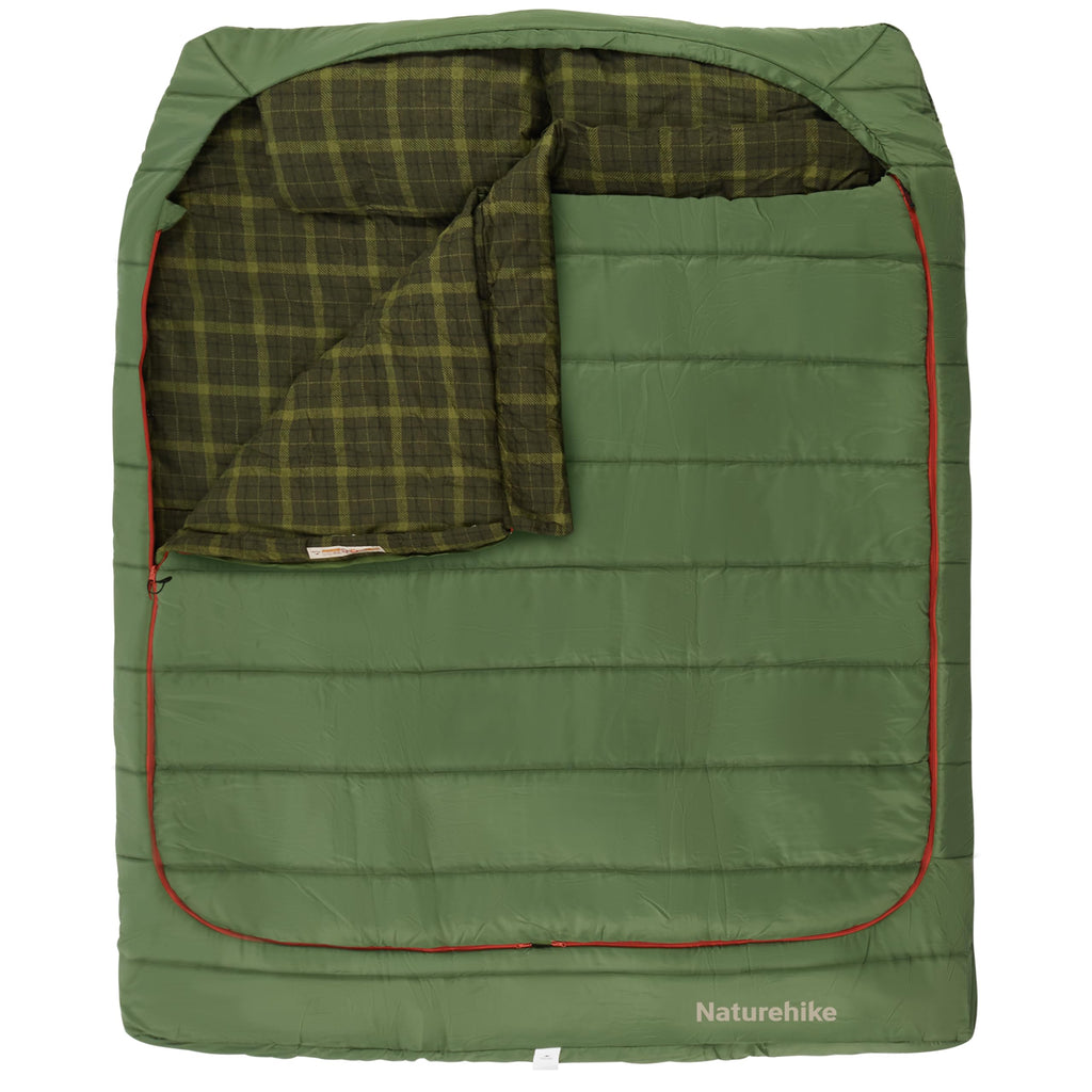 Double Sleeping Bag for Adults with Pillows for Couples and Family 2 Person Camping Hiking Outdoor