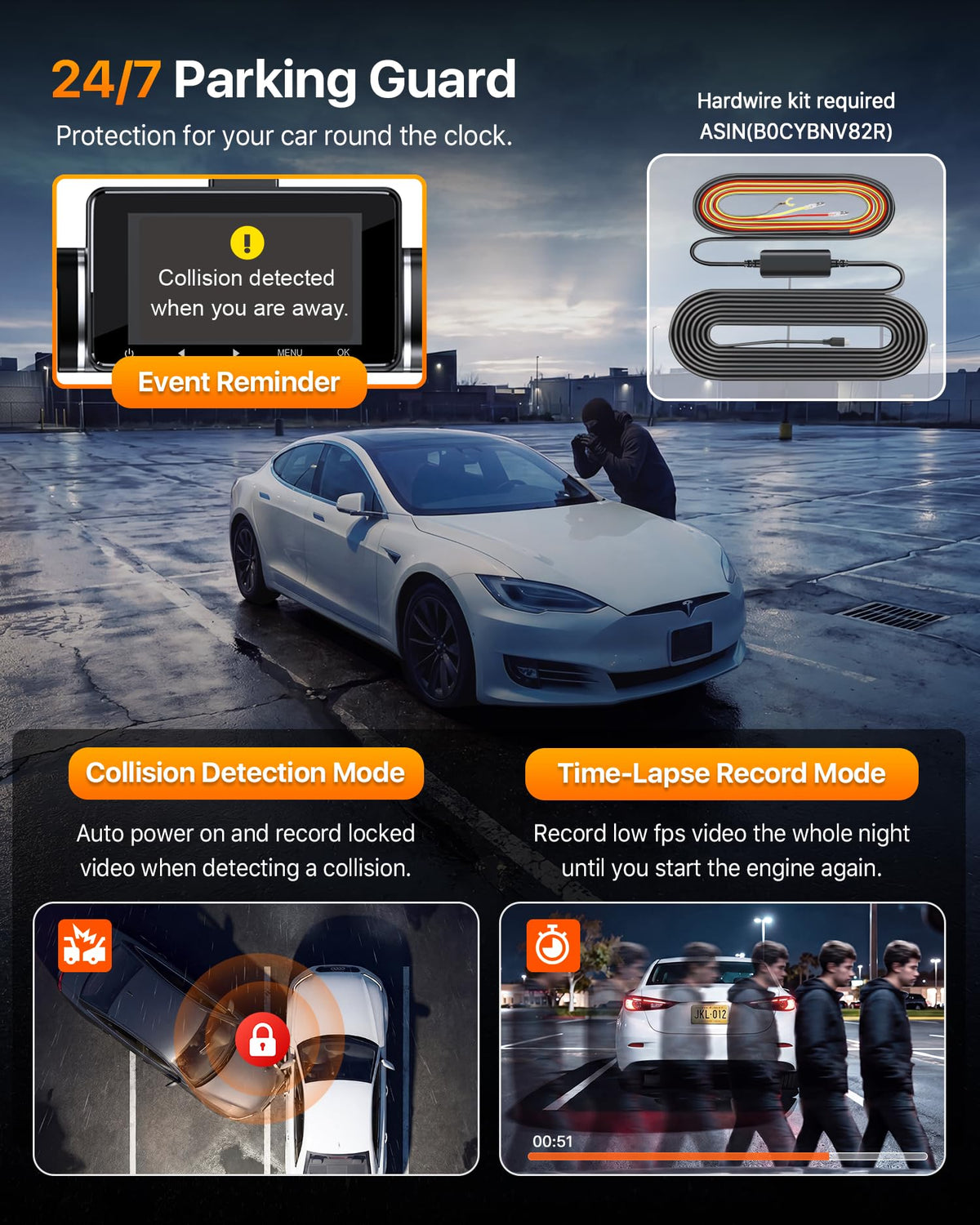4K Dash Cam Front and Rear Left Right with GPS 20MB per Second WiFi 6 Car Camera Video Recorder