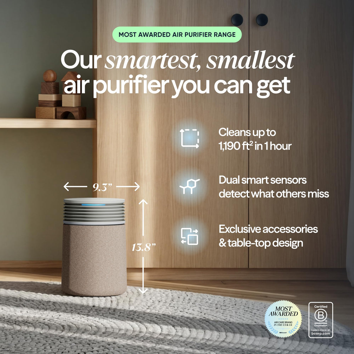 Air Purifier for Home Bedroom Dorm up to 1190 Sq Ft Signature SP1i HEPA Clean Air Solution