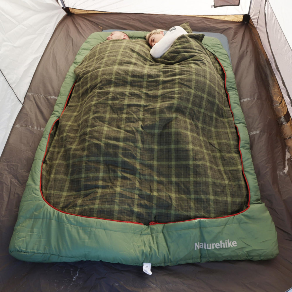 Double Sleeping Bag for Adults with Pillows for Couples and Family 2 Person Camping Hiking Outdoor