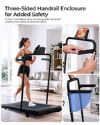 Under Desk Walking Pad with 6 Percent Incline 3 in 1 Portable Treadmill for Home Office Quiet Motor