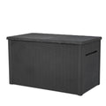 Java 230 Gal Outdoor Storage Box Waterproof Resin Deck Container for Patio Pool Accessories and Garden Tools