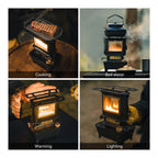 Portable Camping Oil Lantern and Cooking Stove, Stainless Steel, Silver