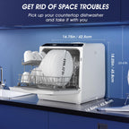 Portable Countertop Dishwasher, No Hookup Needed, Compact Design