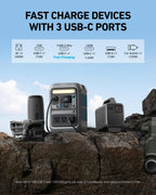 C300 portable power station 288Wh LiFePO4 battery 300W AC output solar generator for camping outdoor
