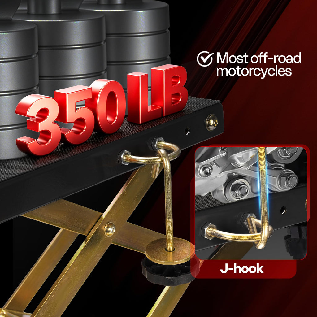 350 lbs Hydraulic Motorcycle Lift Table Heavy Duty Scissor Jack Stand for Garage and Workshop