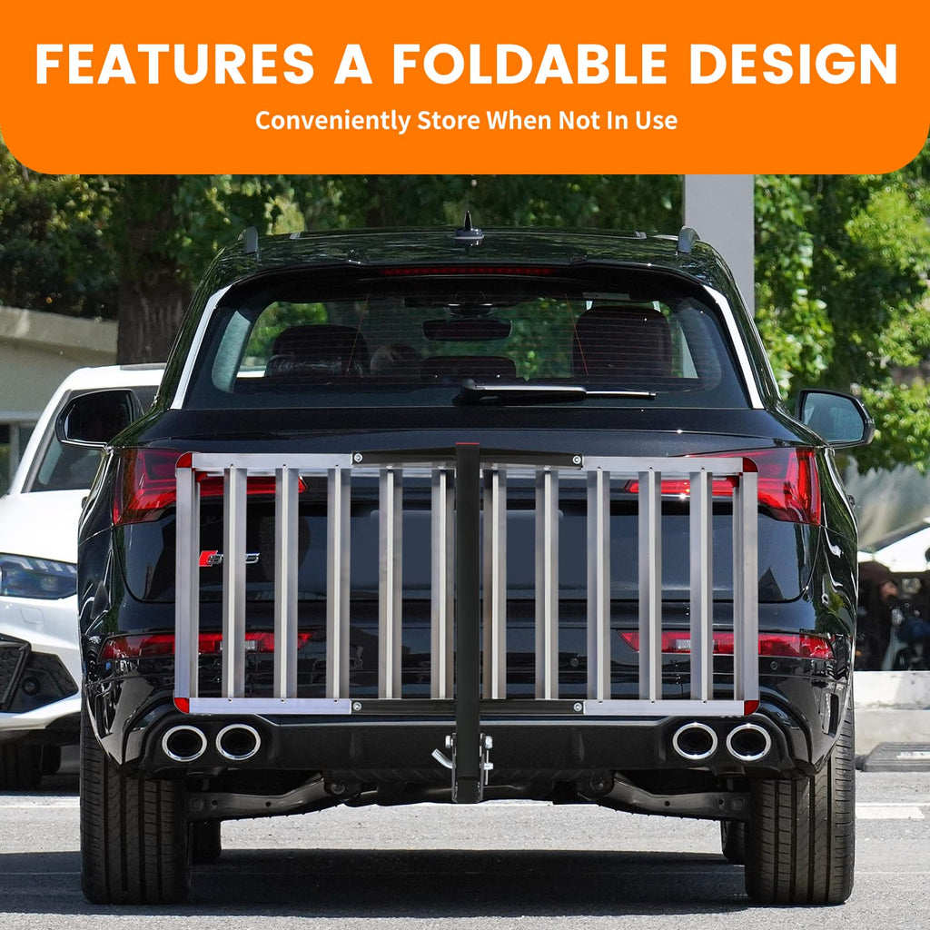 50149 500 lb Capacity 50 x 22 Inch Hitch Mount Folding Aluminum Cargo Carrier with Side Rails and Reflector