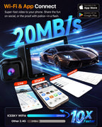 4K Dash Cam Front and Rear Left Right with GPS 20MB per Second WiFi 6 Car Camera Video Recorder