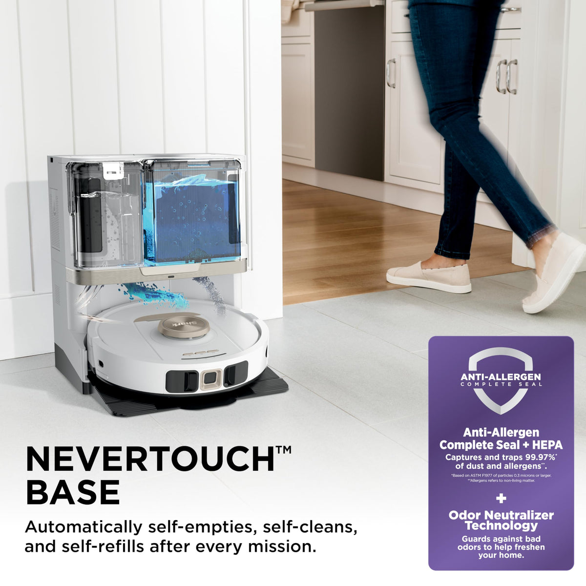 Stratos Robot Vacuum and Mop Combo Robotic Cleaner with 60 Day Self Empty Base White AV2700ZE