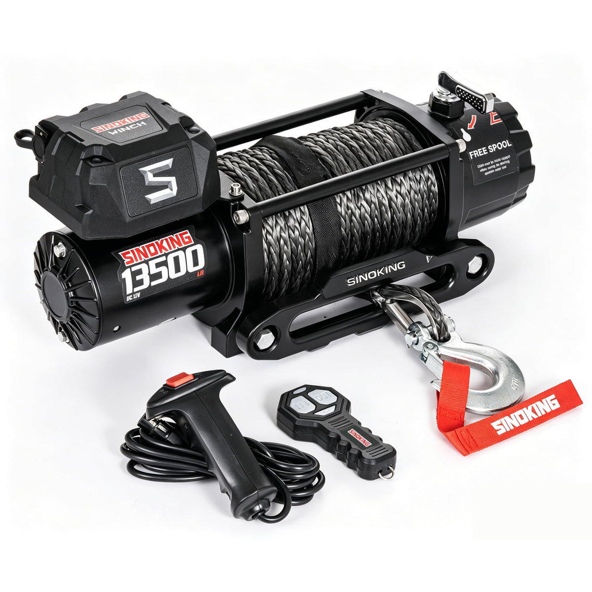 13500 lb electric winch for truck SUV trailer heavy duty synthetic rope 12V waterproof wireless wired remote